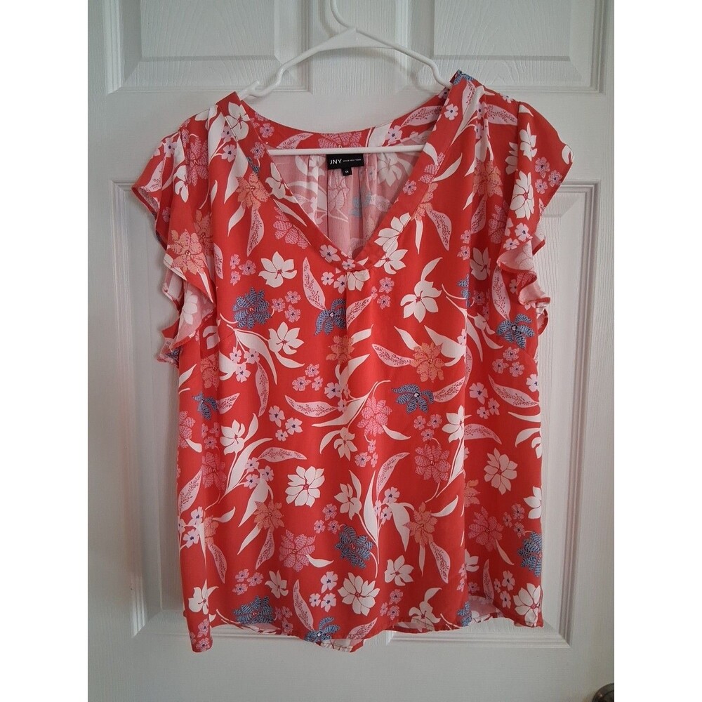 Jones New York Sleeveless Top Size  1X Ruffled Sleeves